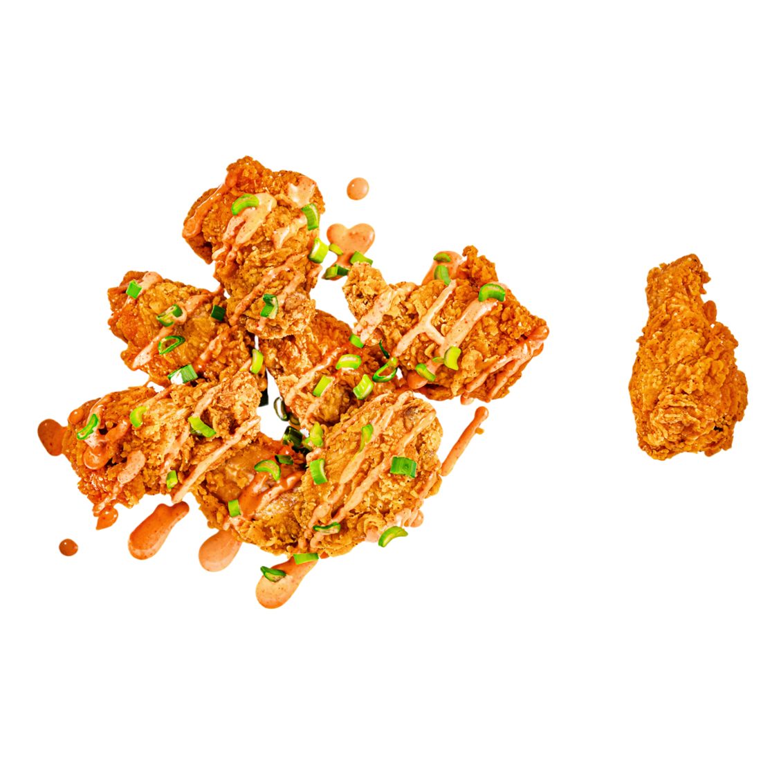 3 Wings Sos Picant & Ceapă Verde + Cartofi